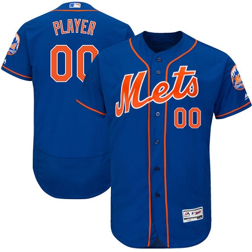 Men's New York Mets Customized Royal Blue Alternate Flex Base Authentic Collection Baseball Jersey