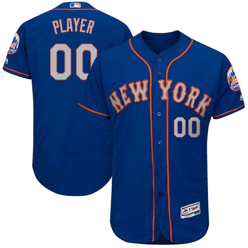 Men's New York Mets Customized Royal/Gray Alternate Flex Base Authentic Collection Baseball Jersey