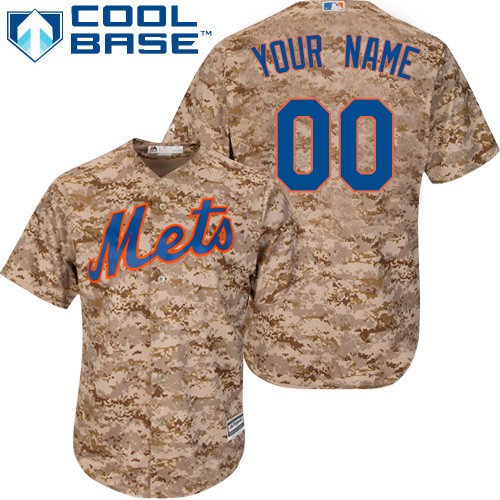 Youth New York Mets Customized Authentic Camo Alternate Cool Base Baseball Jersey