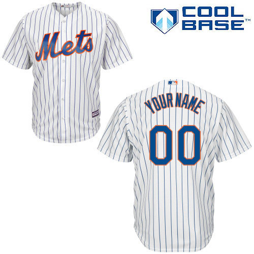 Youth New York Mets Customized Authentic White Home Cool Base Baseball Jersey