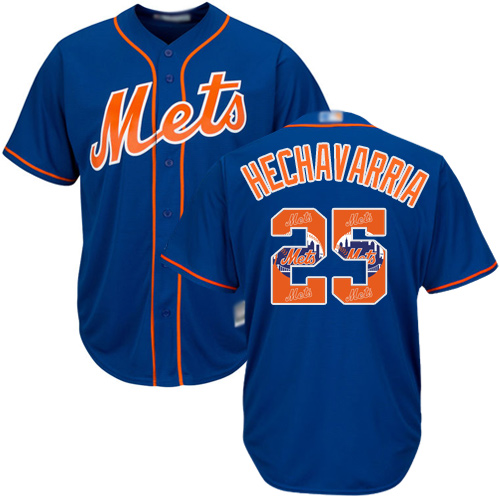 Authentic Men's Adeiny Hechavarria Royal Blue Jersey - #25 Baseball New York Mets Cool Base Team Logo Fashion