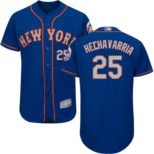 Authentic Men's Adeiny Hechavarria Royal/Gray Alternate Jersey - #25 Baseball New York Mets Flex Base