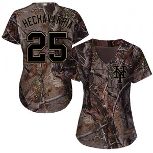 Authentic Women's Adeiny Hechavarria Camo Jersey - #25 Baseball New York Mets Flex Base Realtree Collection