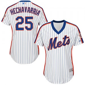 Authentic Women's Adeiny Hechavarria White Alternate Jersey - #25 Baseball New York Mets Cool Base