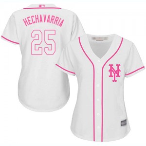 Authentic Women's Adeiny Hechavarria White Jersey - #25 Baseball New York Mets Cool Base Fashion