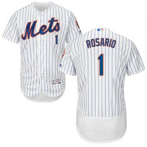 Authentic Men's Amed Rosario White Home Jersey - #1 Baseball New York Mets Flex Base