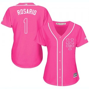 Authentic Women's Amed Rosario Pink Jersey - #1 Baseball New York Mets Cool Base Fashion