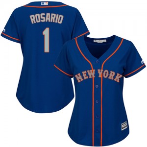 Authentic Women's Amed Rosario Royal Blue Alternate Road Jersey - #1 Baseball New York Mets Cool Base