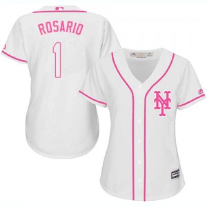 Authentic Women's Amed Rosario White Jersey - #1 Baseball New York Mets Cool Base Fashion
