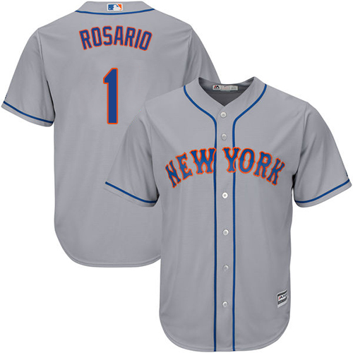 Authentic Youth Amed Rosario Grey Road Jersey - #1 Baseball New York Mets Cool Base