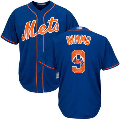 Authentic Men's Brandon Nimmo Royal Blue Jersey - #9 Baseball New York Mets Cool Base Team Logo Fashion