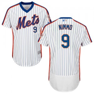 Authentic Men's Brandon Nimmo White Alternate Jersey - #9 Baseball New York Mets Flex Base