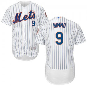 Authentic Men's Brandon Nimmo White Home Jersey - #9 Baseball New York Mets Flex Base
