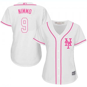 Authentic Women's Brandon Nimmo White Jersey - #9 Baseball New York Mets Cool Base Fashion