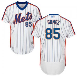 Authentic Men's Carlos Gomez White Alternate Jersey - #85 Baseball New York Mets Flex Base