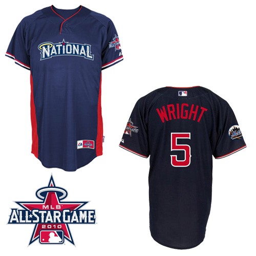 Men's New York Mets #5 David Wright Authentic Blue National League 2010 All-Star BP Baseball Jersey