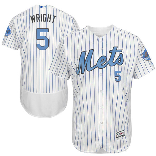 Men's New York Mets #5 David Wright Authentic White 2016 Father's Day Fashion Flex Base Baseball Jersey
