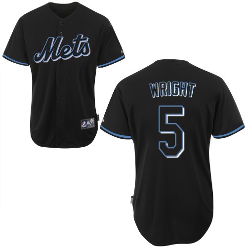 Men's New York Mets #5 David Wright Replica Black Fashion Baseball Jersey