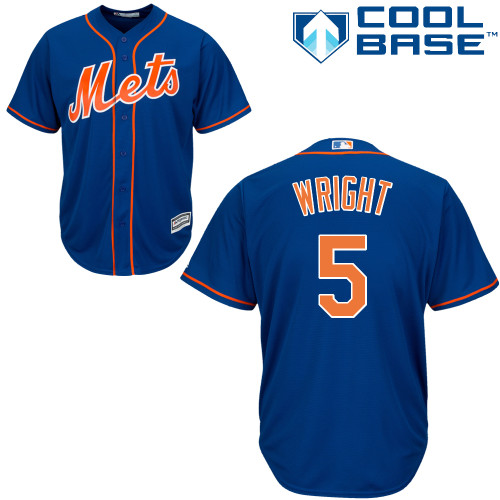 Men's New York Mets #5 David Wright Replica Royal Blue Alternate Home Cool  Base Baseball Jersey