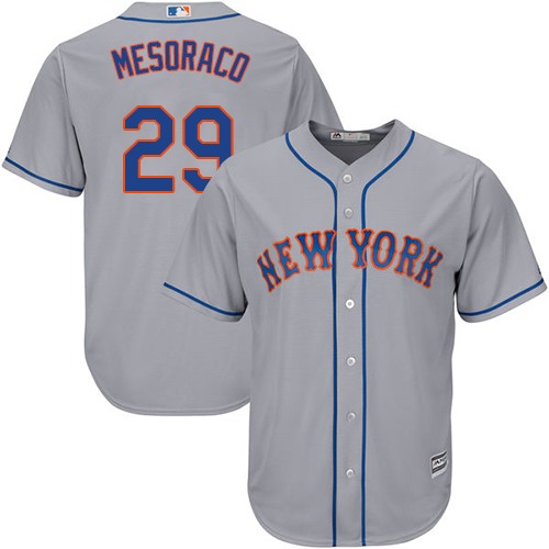 Authentic Youth Devin Mesoraco Grey Road Jersey - #29 Baseball New York Mets Cool Base