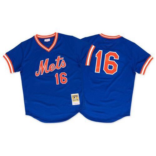 Men's 1986 New York Mets #16 Dwight Gooden Authentic Royal Blue Throwback Baseball Jersey