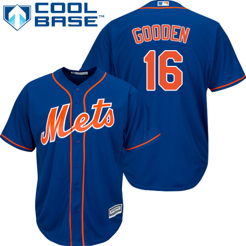 Men's New York Mets #16 Dwight Gooden Replica Royal Blue Alternate Home Cool Base Baseball Jersey
