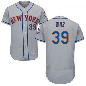 Authentic Men's Edwin Diaz Grey Road Jersey - #39 Baseball New York Mets Flex Base