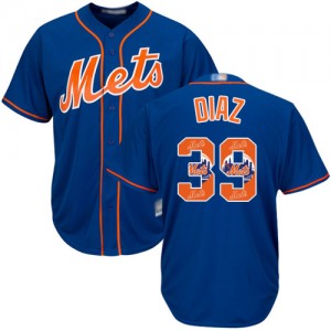 Authentic Men's Edwin Diaz Royal Blue Jersey - #39 Baseball New York Mets Cool Base Team Logo Fashion