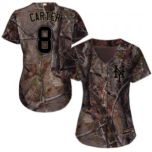 Authentic Women's Gary Carter Camo Jersey - #8 Baseball New York Mets Flex Base Realtree Collection