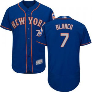 Authentic Men's Gregor Blanco Royal/Gray Alternate Jersey - #7 Baseball New York Mets Flex Base