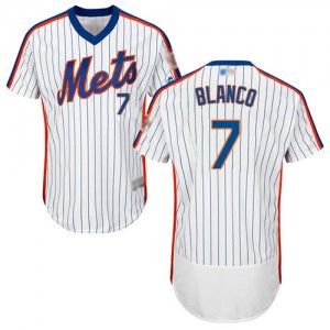 Authentic Men's Gregor Blanco White Alternate Jersey - #7 Baseball New York Mets Flex Base