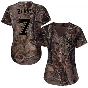 Authentic Women's Gregor Blanco Camo Jersey - #7 Baseball New York Mets Flex Base Realtree Collection