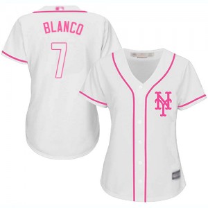 Authentic Women's Gregor Blanco White Jersey - #7 Baseball New York Mets Cool Base Fashion