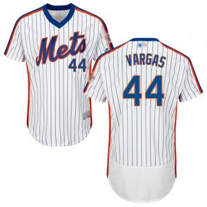 Authentic Men's Jason Vargas White Alternate Jersey - #44 Baseball New York Mets Flex Base