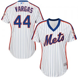 Authentic Women's Jason Vargas White Alternate Jersey - #44 Baseball New York Mets Cool Base