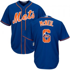 Authentic Men's Jeff McNeil Royal Blue Jersey - #6 Baseball New York Mets Cool Base Team Logo Fashion