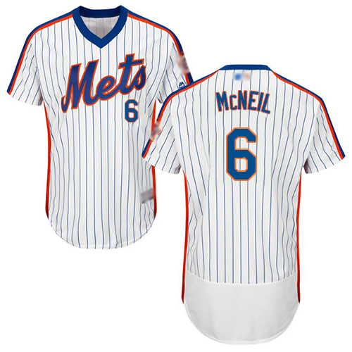 Authentic Men's Jeff McNeil White Alternate Jersey - #6 Baseball New York Mets Flex Base