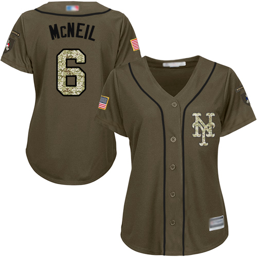 Authentic Women's Jeff McNeil Green Jersey - #6 Baseball New York Mets Salute to Service