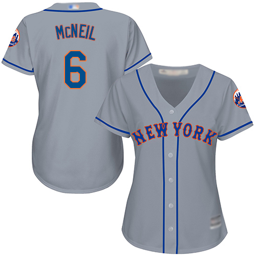 Authentic Women's Jeff McNeil Grey Road Jersey - #6 Baseball New York Mets Cool Base
