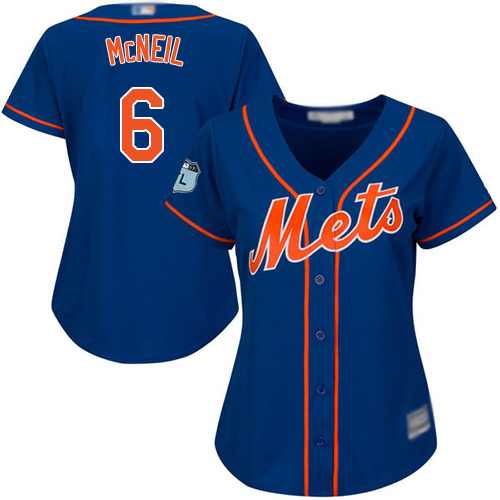 Authentic Women's Jeff McNeil Royal Blue Alternate Home Jersey - #6 Baseball New York Mets Cool Base