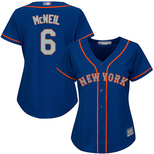 Authentic Women's Jeff McNeil Royal Blue Alternate Road Jersey - #6 Baseball New York Mets Cool Base