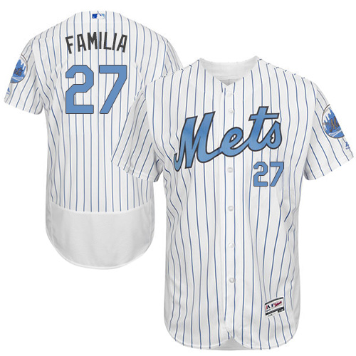 Men's New York Mets #27 Jeurys Familia Authentic White 2016 Father's Day Fashion Flex Base Baseball Jersey