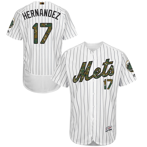 Men's New York Mets #17 Keith Hernandez Authentic White 2016 Memorial Day Fashion Flex Base Baseball Jersey