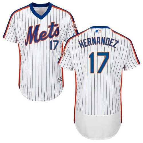 Men's New York Mets #17 Keith Hernandez White Alternate Flex Base Authentic Collection Baseball Jersey