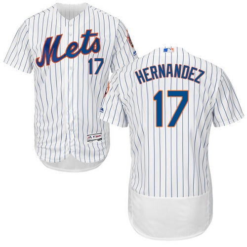 Men's New York Mets #17 Keith Hernandez White Home Flex Base Authentic Collection Baseball Jersey