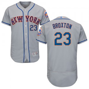 Authentic Men's Keon Broxton Grey Road Jersey - #23 Baseball New York Mets Flex Base