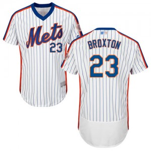 Authentic Men's Keon Broxton White Alternate Jersey - #23 Baseball New York Mets Flex Base
