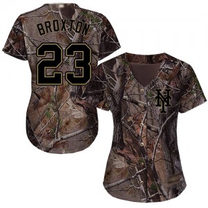 Authentic Women's Keon Broxton Camo Jersey - #23 Baseball New York Mets Flex Base Realtree Collection