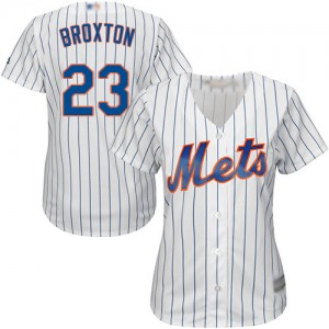Authentic Women's Keon Broxton White Home Jersey - #23 Baseball New York Mets Cool Base