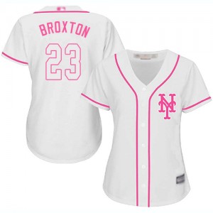 Authentic Women's Keon Broxton White Jersey - #23 Baseball New York Mets Cool Base Fashion